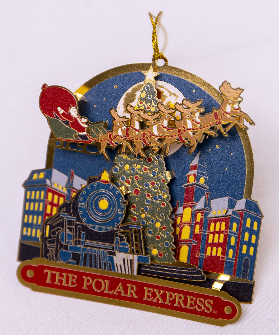 The Polar Express North Pole Brass Painted Ornament